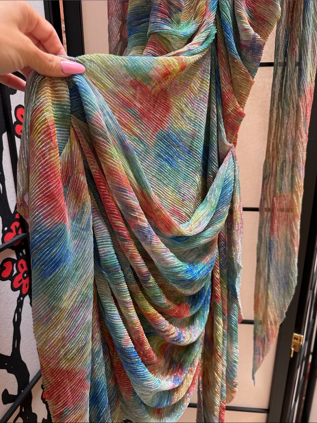 Mia Vesper Ss22 Multicolored Watercolor Ruffle Mini Dress — image 4 of 5